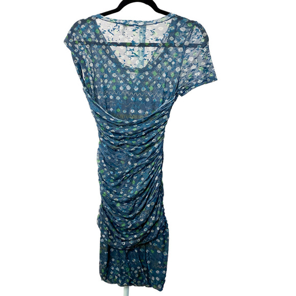 Isabel Marant etoile Teal Blue Ruched Sheath Bodycon Dress Medium - Picture 2 of 6